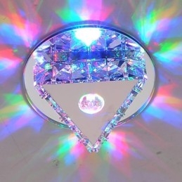 Plafoniera a filo mini in vetro e cristallo con LED integrato