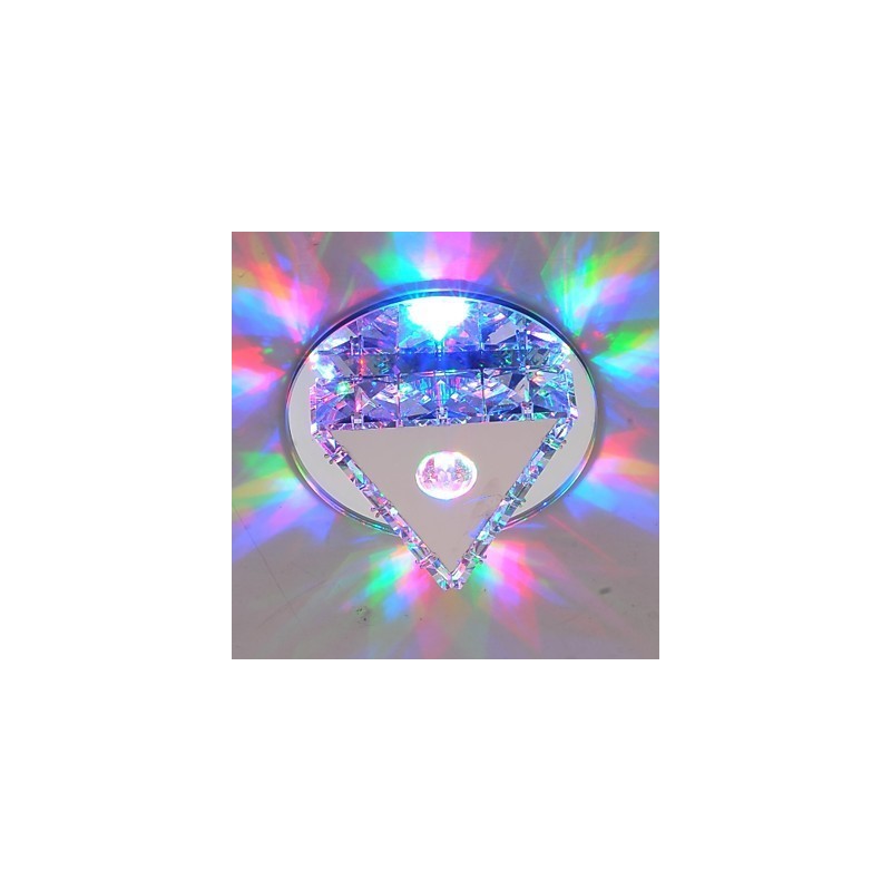 Plafoniera a filo mini in vetro e cristallo con LED integrato