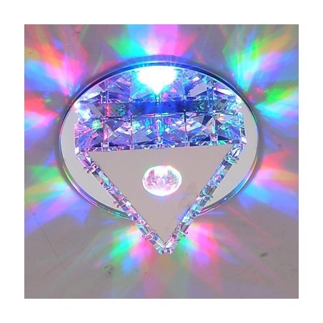 Plafoniera a filo mini in vetro e cristallo con LED integrato