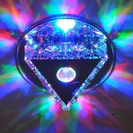 Plafoniera a filo mini in vetro e cristallo con LED integrato