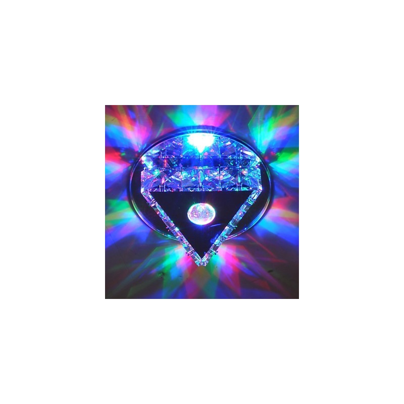 Plafoniera a filo mini in vetro e cristallo con LED integrato
