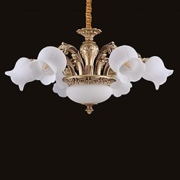 Lampadario moderno contemporaneo in metallo giallo e bianco 3 lampadine E26/E27