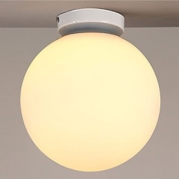 Lampada a sospensione globo in vetro bianco contemporanea