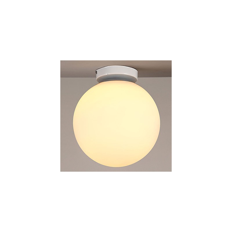 Lampada a sospensione globo in vetro bianco contemporanea
