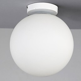 Lampada a sospensione globo in vetro bianco contemporanea
