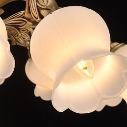 Lampadario moderno contemporaneo in metallo giallo e bianco 3 lampadine E26/E27