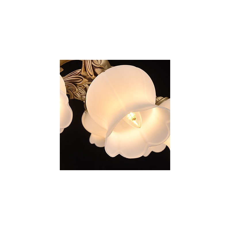 Lampadario moderno contemporaneo in metallo giallo e bianco 3 lampadine E26/E27