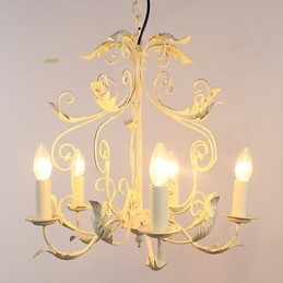 Lampadario a sospensione in stile europeo, semplice e moderno, multicolore, 5 luci