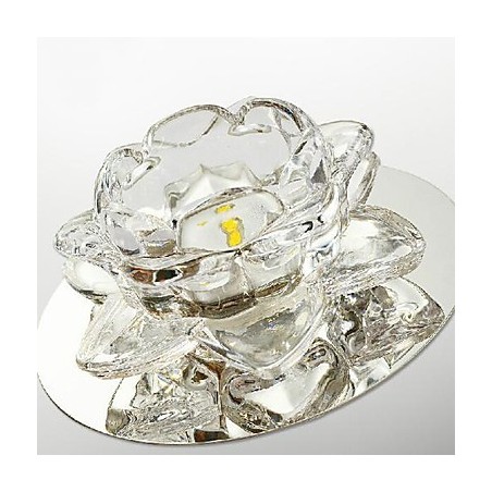 Plafoniera a filo moderna contemporanea in cristallo e metallo argentato, 12 cm