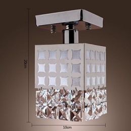 Plafoniera a filo mini elettrolitica argento con paralume in vetro