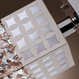 Plafoniera a filo mini elettrolitica argento con paralume in vetro