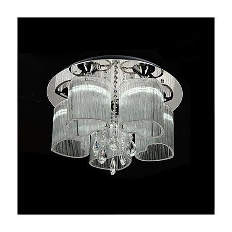 Plafoniera LED a filo moderna contemporanea cromata 50 cm