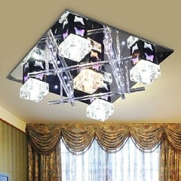 Plafoniera a filo moderna in cristallo trasparente 5 lampadine E26/E27