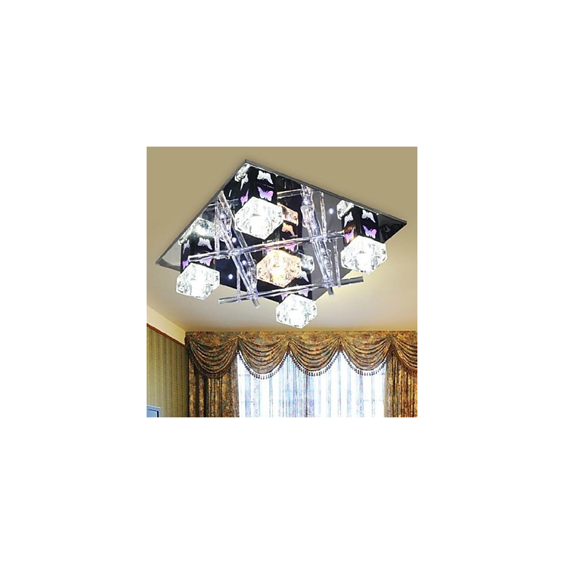Plafoniera a filo moderna in cristallo trasparente 5 lampadine E26/E27