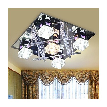 Plafoniera a filo moderna in cristallo trasparente 5 lampadine E26/E27