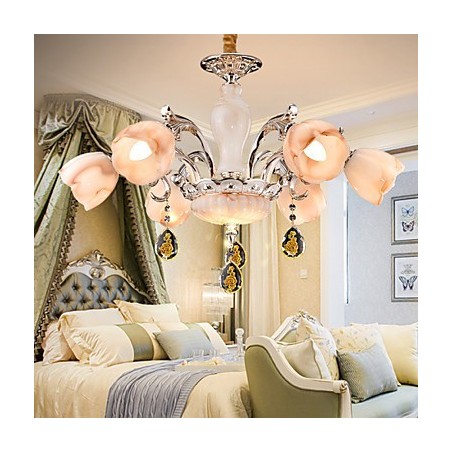Lampadario moderno contemporaneo multicolore in metallo e vetro, 3 luci E12/E14