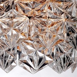 Lampadario a filo moderno contemporaneo in cristallo trasparente, finitura oro, 1 lampadina G9