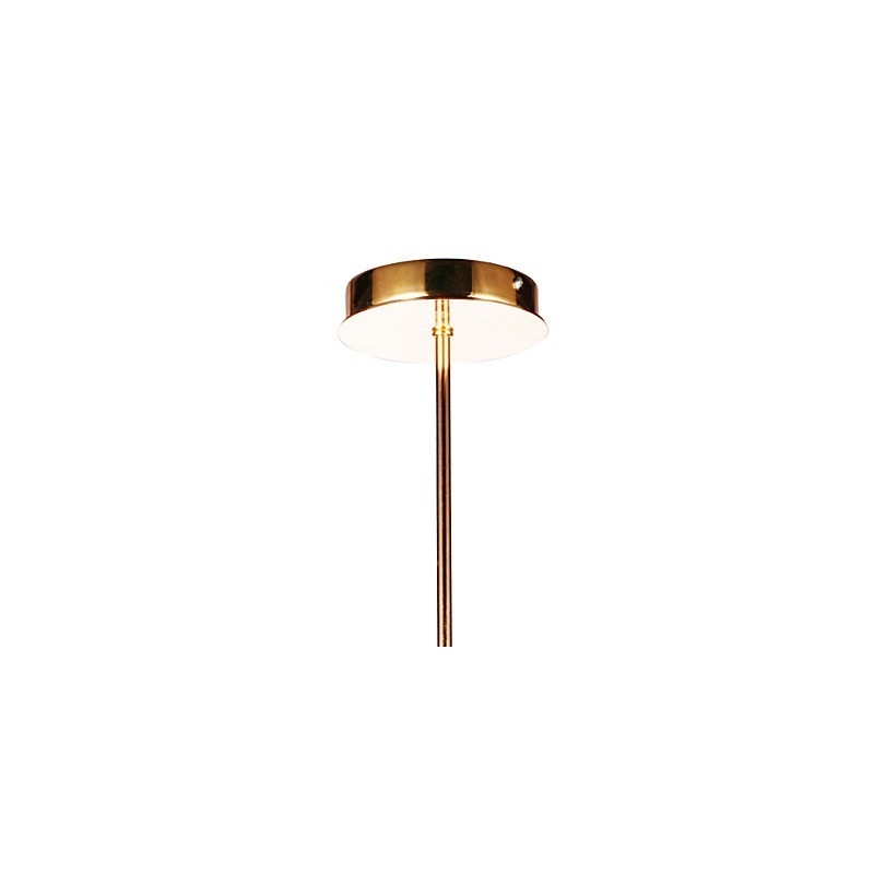 Lampadario a filo moderno contemporaneo in cristallo trasparente, finitura oro, 1 lampadina G9