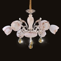 Lampadario moderno contemporaneo multicolore in metallo e vetro, 3 luci E12/E14