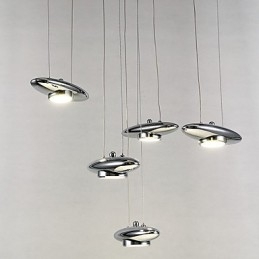 Plafoniera a filo LED integrato 6 lampadine 4W metallo moderno classico