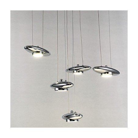 Plafoniera a filo LED integrato 6 lampadine 4W metallo moderno classico