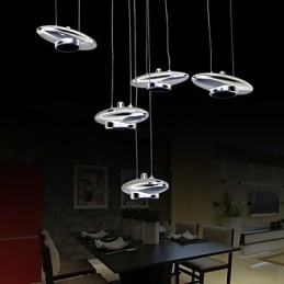 Plafoniera a filo LED integrato 6 lampadine 4W metallo moderno classico