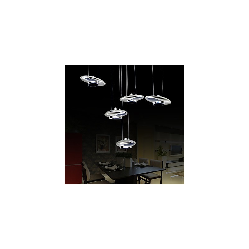 Plafoniera a filo LED integrato 6 lampadine 4W metallo moderno classico