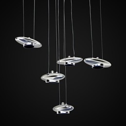 Plafoniera a filo LED integrato 6 lampadine 4W metallo moderno classico