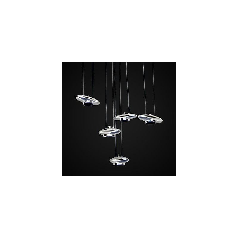 Plafoniera a filo LED integrato 6 lampadine 4W metallo moderno classico