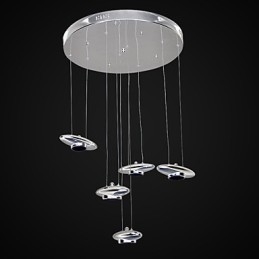 Plafoniera a filo LED integrato 6 lampadine 4W metallo moderno classico