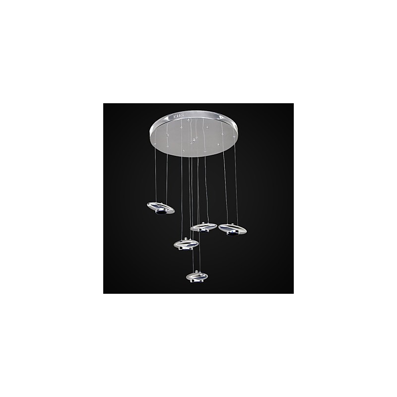 Plafoniera a filo LED integrato 6 lampadine 4W metallo moderno classico