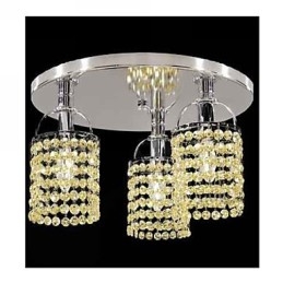 Lampadario a filo moderno in metallo e cristallo 35 cm