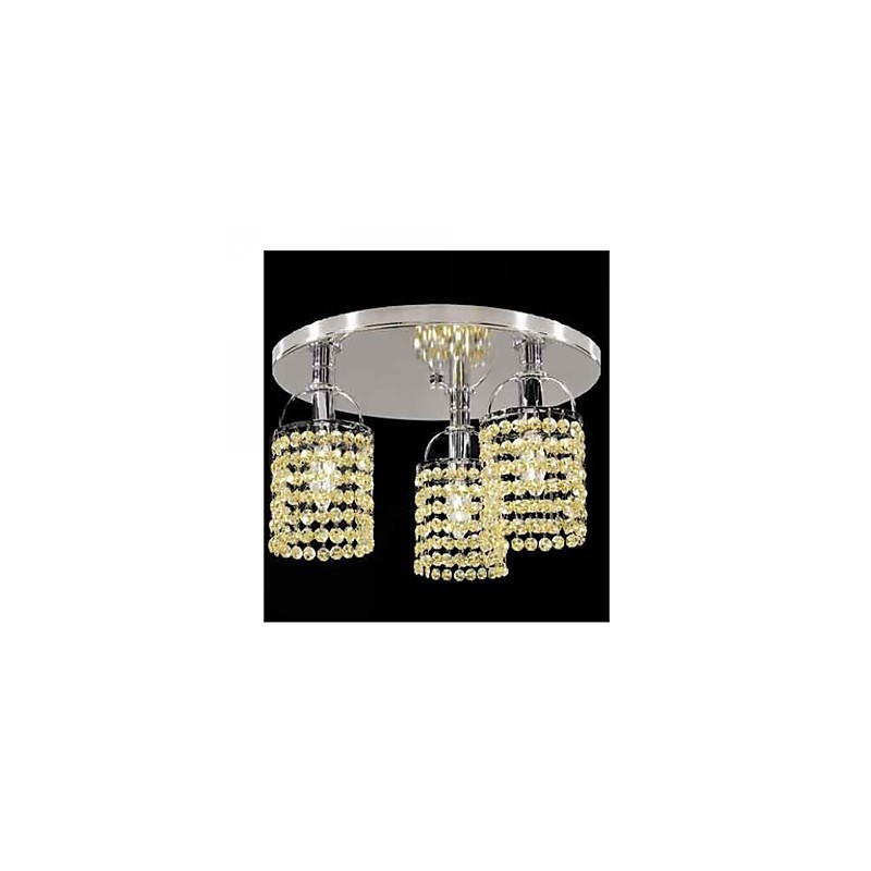Lampadario a filo moderno in metallo e cristallo 35 cm