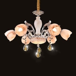 Lampadario moderno contemporaneo multicolore in metallo e vetro, 3 luci E12/E14
