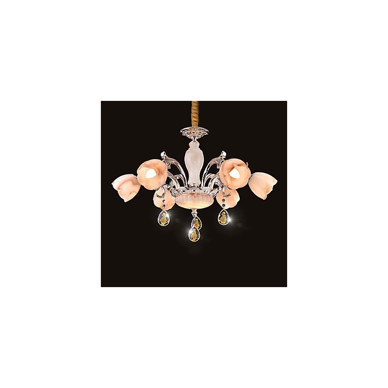 Lampadario moderno contemporaneo multicolore in metallo e vetro, 3 luci E12/E14