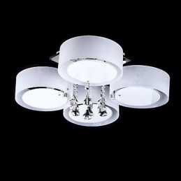 Plafoniera a filo moderna in metallo cromato e cristallo 55 cm