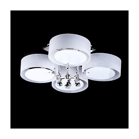 Plafoniera a filo moderna in metallo cromato e cristallo 55 cm