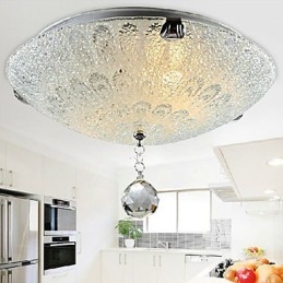 Plafoniera a filo moderna contemporanea in cristallo nichel LED integrato 10 W 40 cm
