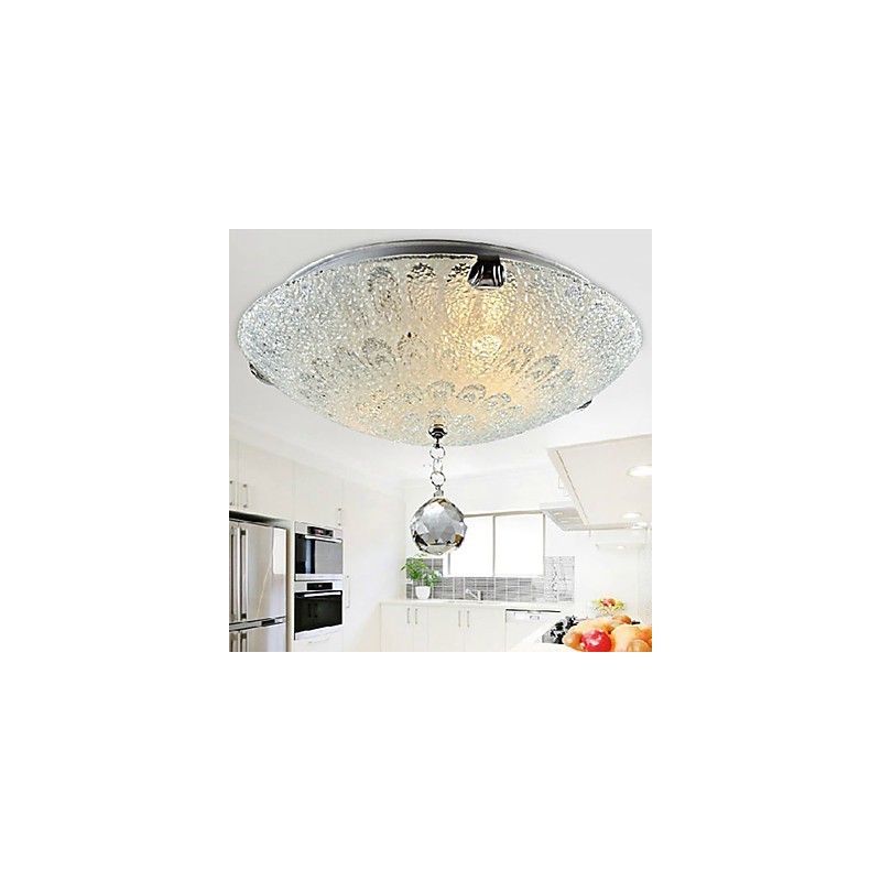 Plafoniera a filo moderna contemporanea in cristallo nichel LED integrato 10 W 40 cm