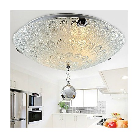 Plafoniera a filo moderna contemporanea in cristallo nichel LED integrato 10 W 40 cm