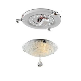 Plafoniera a filo moderna contemporanea in cristallo nichel LED integrato 10 W 40 cm