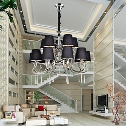 Lampadario moderno contemporaneo rustico classico vintage in metallo cromato