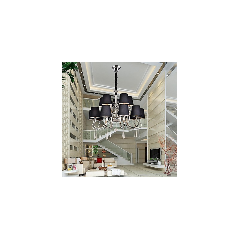 Lampadario moderno contemporaneo rustico classico vintage in metallo cromato