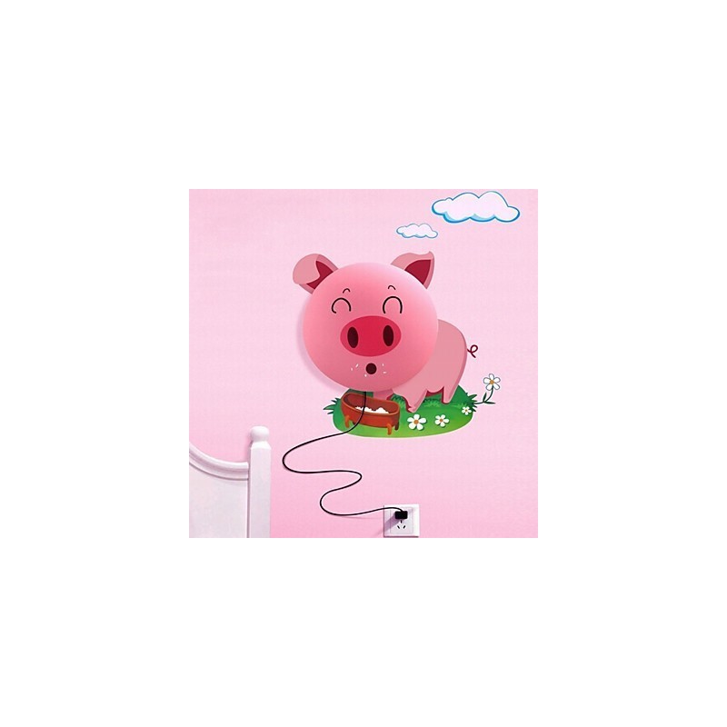 Luce da parete per bambini fiore e viso rosa 19 cm