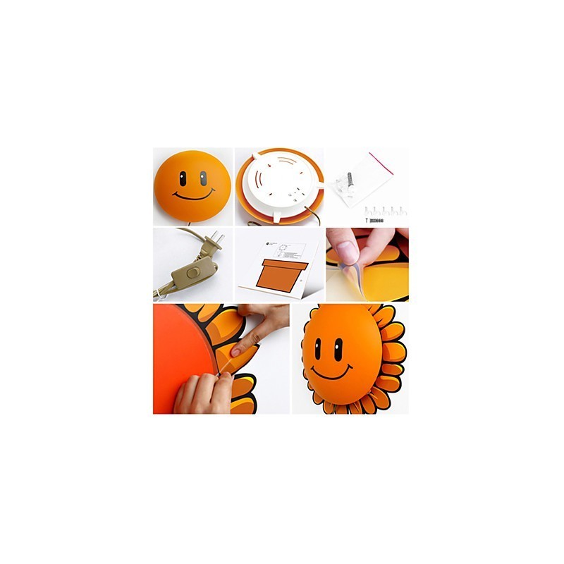 Applique da parete moderna creativa 3D in carta da parati con luce LED