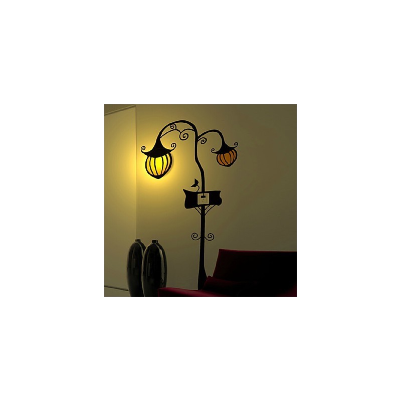 Lampada da parete in carta da parati 3D creativa e leggera in plastica resistente alle alte temperature, zucca