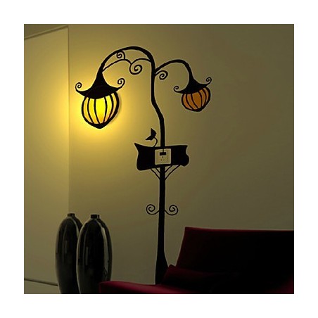 Lampada da parete in carta da parati 3D creativa e leggera in plastica resistente alle alte temperature, zucca