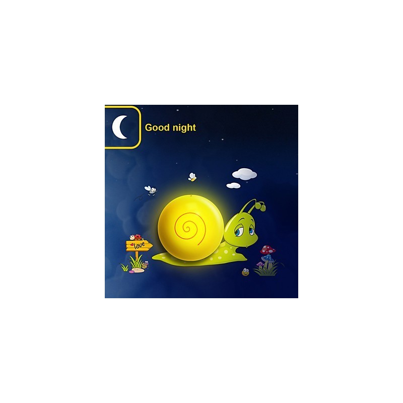 Applique da parete a forma di lumaca in plastica resistente al calore 3D con lampadina LED 10 °C