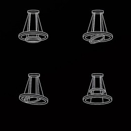 Lampada a sospensione LED integrato in cristallo trasparente argento 2 livelli