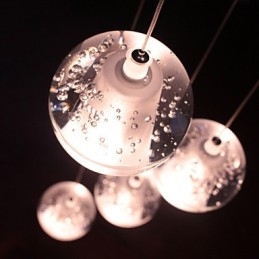 Lampada a sospensione moderna G4 7 luci cromata in cristallo per scale